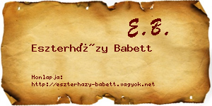 Eszterházy Babett névjegykártya